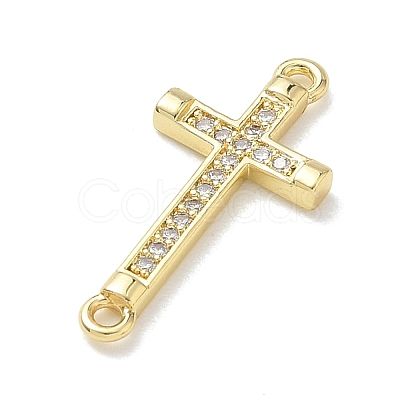 Easter Religion Brass Micro Pave Cubic Zirconia Connector Charms KK-T085-18H-G-1