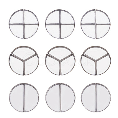 3 Style 2/3/4 Compartments Empty Round Iron Eyeshadow Replacement Box FIND-FH0007-33-1