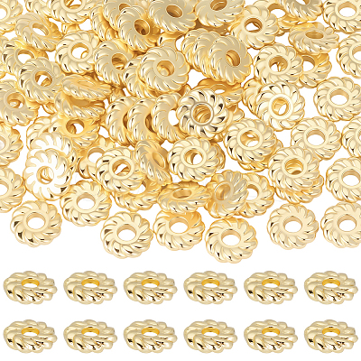120Pcs Flower Brass Beads KK-BBC0026-04-1