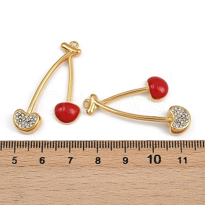 304 Stainless Steel Rhinestone Pendants STAS-P410-13G-1