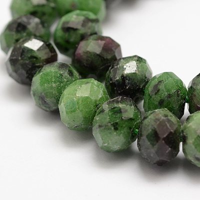 Natural Ruby in Zoisite Beads Strands G-G682-03-6x10mm-1