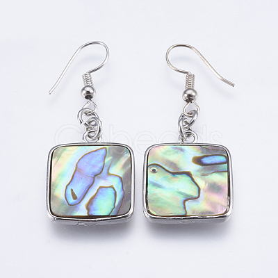 Abalone Shell/Paua Shell Dangle Earrings EJEW-F147-A11-1