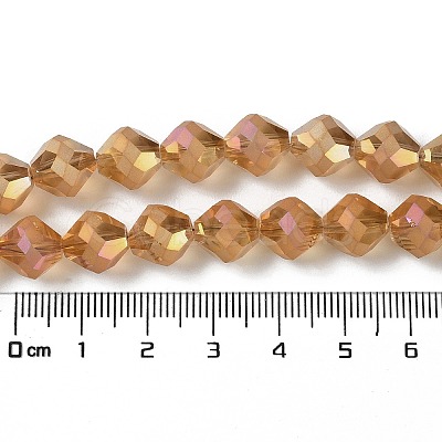 Electroplate Transparent Glass Beads Strands EGLA-I019-FR01-1