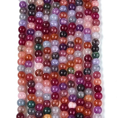 Ombre Effect Dyed Crackle Glass Beads Strands GLAA-Q106-01A-B29-1