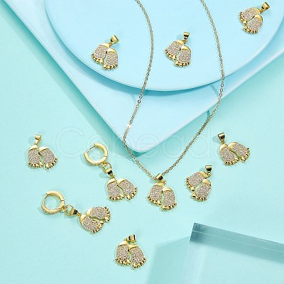 10Pcs Brass Pave Cubic Zirconia Pendants KK-SZ0002-66-1