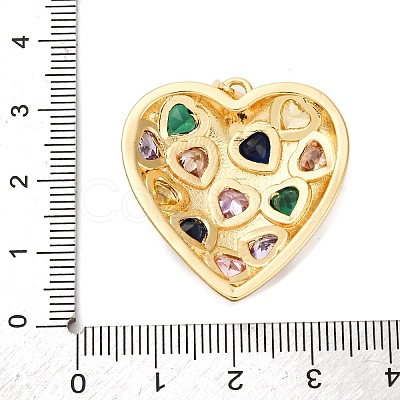 Brass Micro Pave Cubic Zirconia Pendants KK-U076-16G-02-1