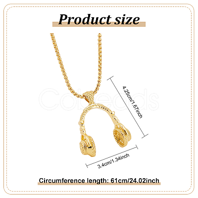3Pcs 3 Colors Alloy Music Headset Pendant Necklaces Set for Women NJEW-AN0001-28-1
