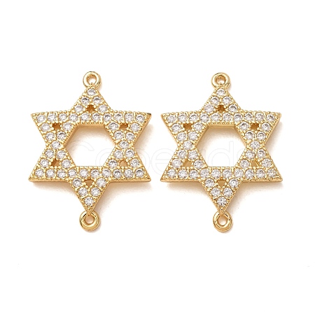 Brass Micro Pave Clear Cubic Zirconia Connector Charms CU-CBA4579-20G-1