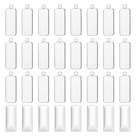 30Pcs 304 Stainless Steel Pendant Cabochon Settings STAS-UN0063-45-1