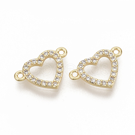 Brass Micro Pave Cubic Zirconia Links connectors KK-T050-33G-NF-1