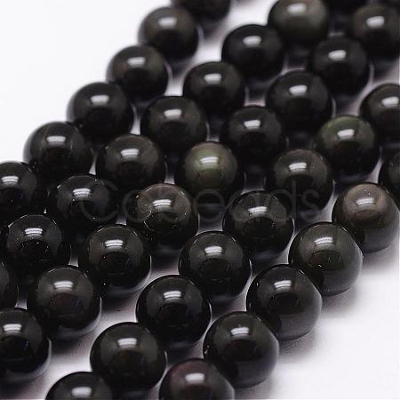 Natural Rainbow Obsidian Beads Strands G-D838-12mm-04-1