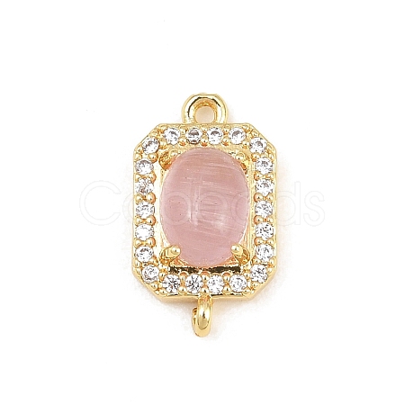 Brass Micro Pave Clear Cubic Zirconia Connector Charms CU-CBAFB7D-04G-01-1