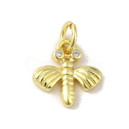 Brass Micro Pave Clear Cubic Zirconia Charms KK-M283-26A-01-1