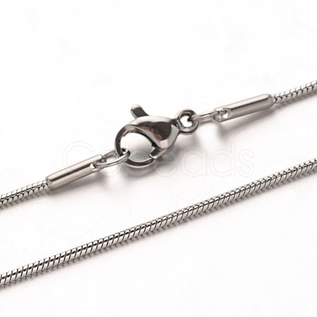 Tarnish Resistant 304 Stainless Steel Snake Chain Necklaces NJEW-M124-11P-1