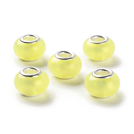 Pearlized Resin European Beads RESI-M001-01E-1