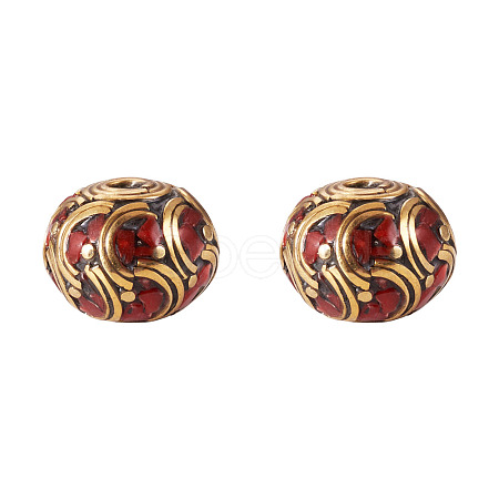 2Pcs Handmade Tibetan Style Beads KK-TA0008-43-1