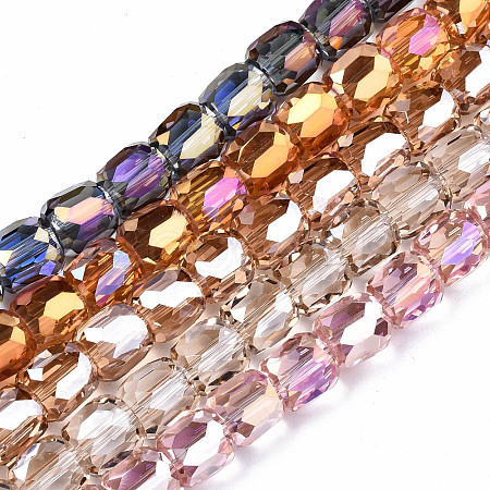 Transparent Electroplate Glass Beads Strands EGLA-T020-08-A-1