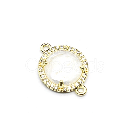 Natural Quartz Crystal Connector Charms PW-WGD2653-07-1