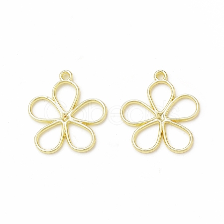 Rack Plating Alloy Flower Open Back Bezel Pendants LS-FIND-G052-30LG-1