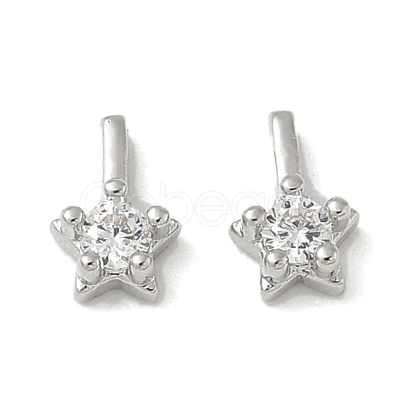 Brass Pave Clear Cubic Zirconia Charms CU-CBA9FFD-11P-05-1