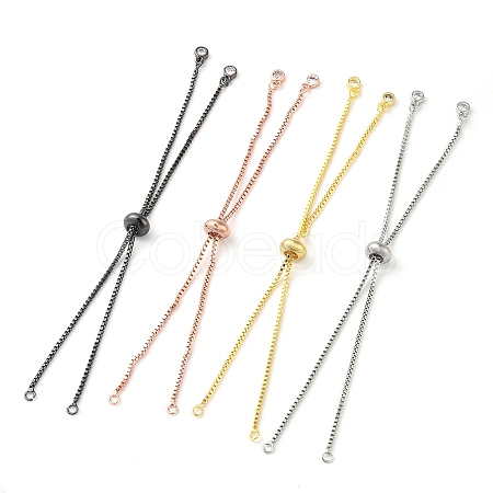 Rack Plating Adjustable Brass Slider Bracelet Making KK-M269-25-1