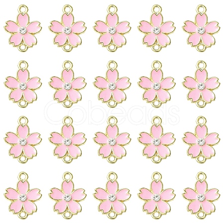 20Pcs Alloy Enamel 5-Petal Flower Connector Charms FIND-YW0009-33A-1