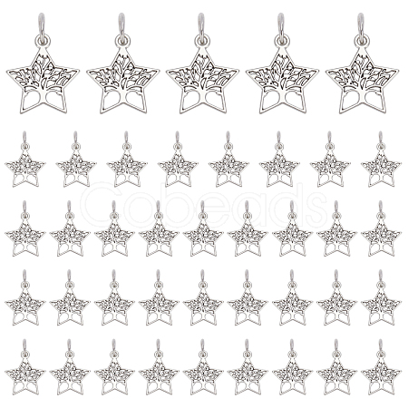 40Pcs Tibetan Style Alloy Pendants FIND-PH0002-59-1