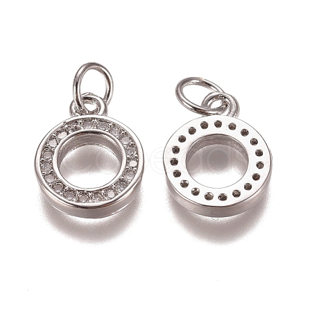 Brass Micro Pave Clear Cubic Zirconia Charms X-ZIRC-G153-23P-1