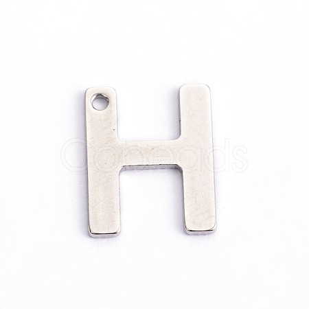 Tarnish Resistant 304 Stainless Steel Letter Charms STAS-O072-H-1