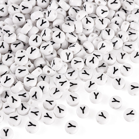 500Pcs Acrylic Beads SACR-TA0001-55Y-1
