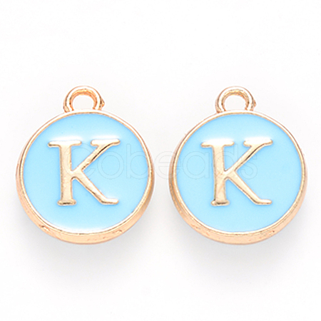 Golden Plated Alloy Enamel Charms ENAM-S118-04K-1