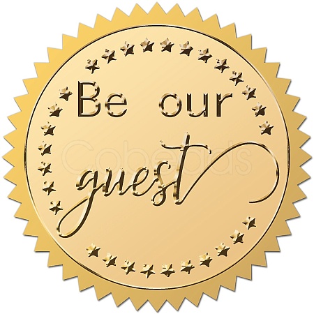 Plastic Self Adhesive Gold Foil Embossed Stickers DIY-WH0575-082-1