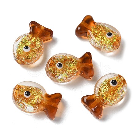 Handmade Foil Lampwork Fish Beads FOIL-Z001-01I-1