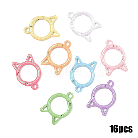 16Pcs Spray Painted Alloy Spring Gate Rings FIND-YW0010-85-1