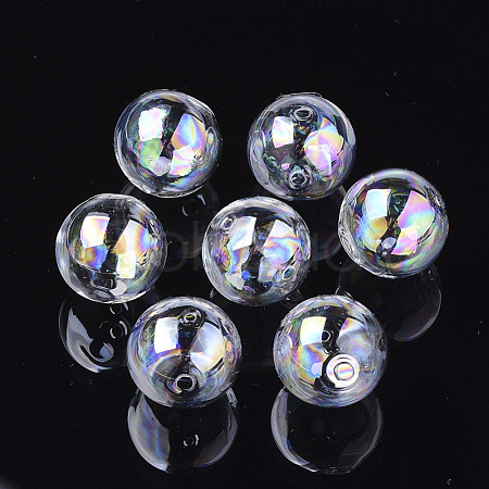 Handmade Blown Glass Globe Beads DH017J-1-14mm-AB-1