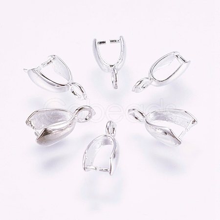 Grade AA Brass Ice Pick Pinch Bails for Pendant Making KK-M008-b-05S-NR-1