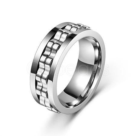 304 Stainless Steel Gear Rotatable Finger Rings FS-WGAD37A-02-1