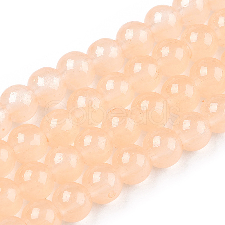 Baking Paint Imitation Jade Glass Round Bead Strands DGLA-Q021-6mm-41-1