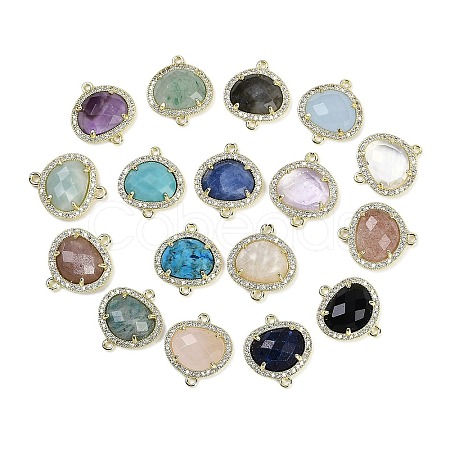 Natural Mixed Gemstone Faceted Oval Links G-B126-01G-1