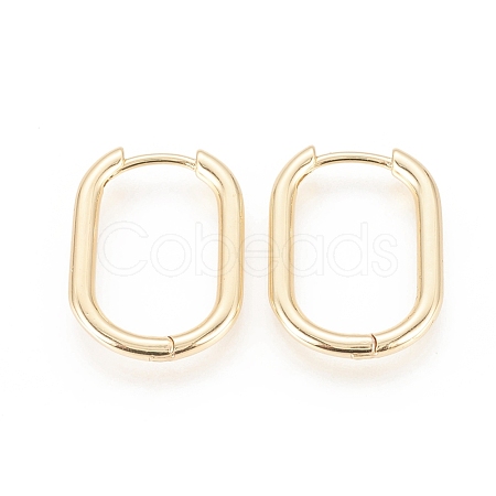 Brass Huggie Hoop Earrings EJEW-F245-04G-B-1