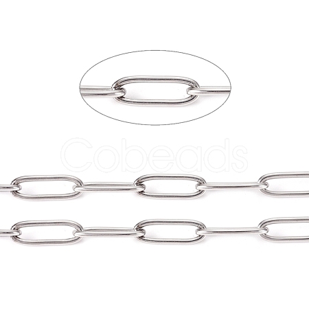 Tarnish Resistant 304 Stainless Steel Paperclip Chains CHS-L022-02B-1