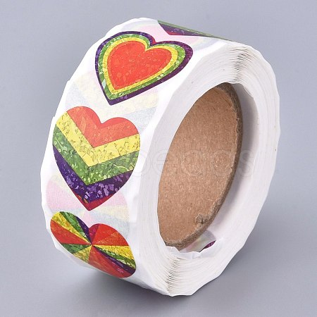 Heart Shaped Stickers Roll DIY-K027-A01-1