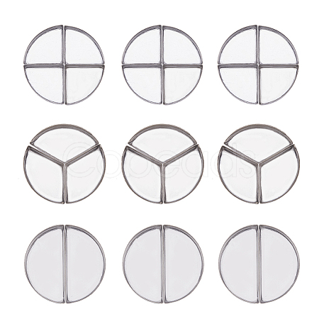 3 Style 2/3/4 Compartments Empty Round Iron Eyeshadow Replacement Box FIND-FH0007-33-1