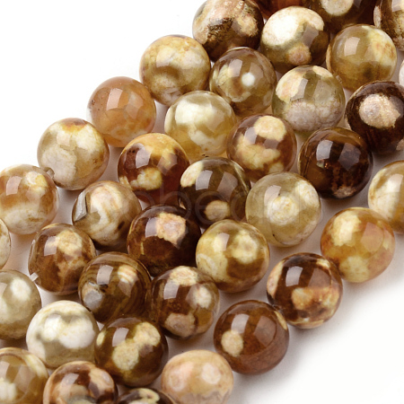 Natural Fire Crackle Agate Beads Strands G-Q462-67-8mm-1
