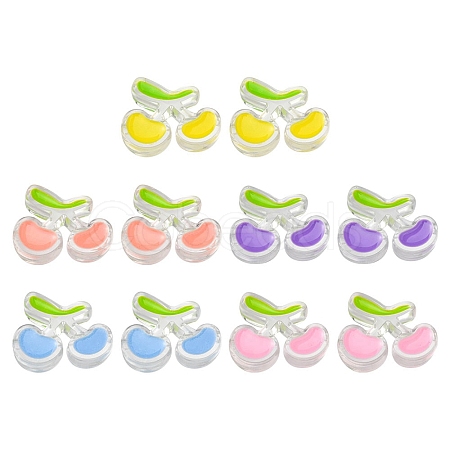 10Pcs 5 Colors Transparent Acrylic Enamel Beads TACR-YW0001-73-1