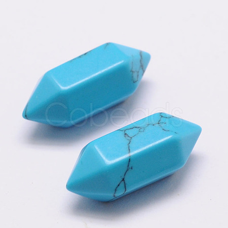 Dyed Faceted No Hole Howlite Double Terminated Points G-K034-20mm-03-1