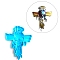 DIY Cross & Skull Wall Decoration Silicone Statue Molds, Portrait Sculpture Resin Casting Molds, for UV Resin, Epoxy Resin Jewelry Making, Deep Sky Blue, 260x203x21mm