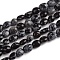 Natural Snowflake Obsidian Beads Strands, Tumbled Stone, Nuggets, 10~15x7.5~11.5x7.5~12.5mm, Hole: 1mm, about 36pcs/Strand, 15.67 inch(39.8 cm)