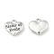 Wedding Theme Antique Silver Tone Tibetan Style Heart with Sister of Bride Rhinestone Charms, Cadmium Free & Lead Free, Crystal, 14x16x3mm, Hole: 2mm