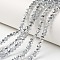 Electroplate Transparent Glass Beads Strands, Half Silver Plated, Faceted, Rondelle, Clear, 6x5mm, Hole: 1mm, about 92~94pcs/strand, 17~17.5 inch(42.5~43.75cm)